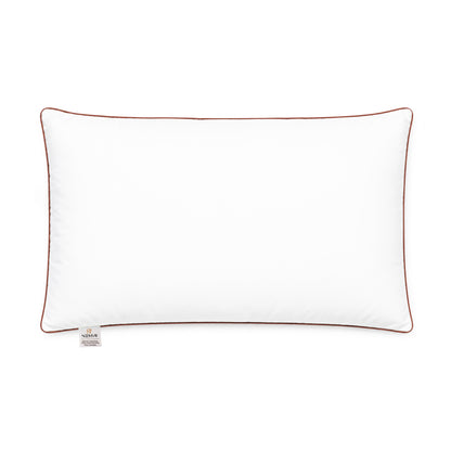 Hollowfibre Bed Pillow with Brown Piping – 17 × 27 Inch