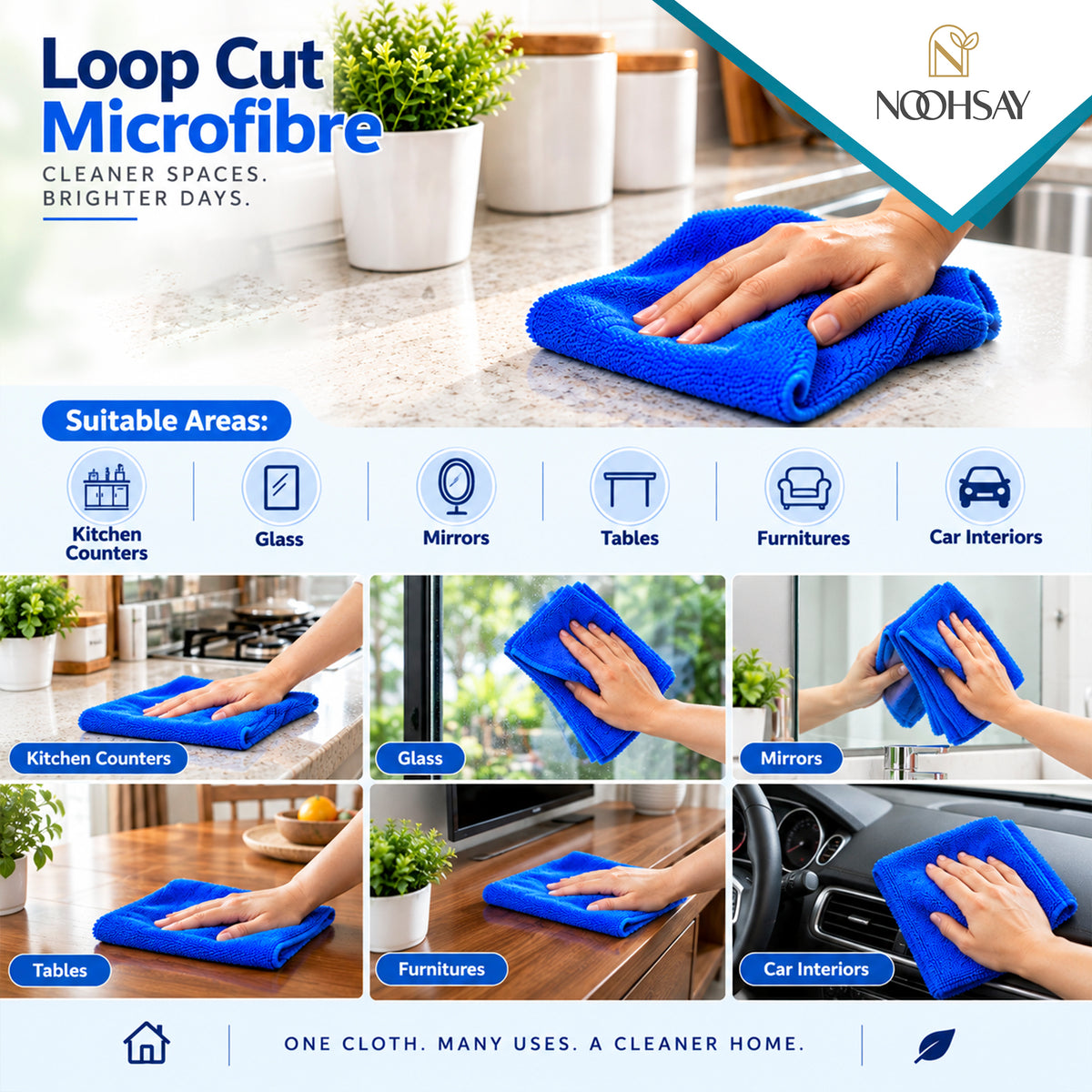 Loop-Cut Microfibre Cleaning Towels