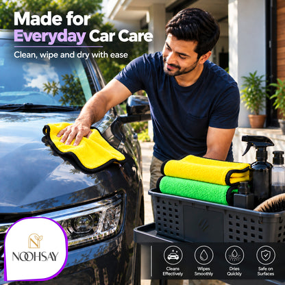 Dual-Sided Microfibre Car Cleaning Towel - 40 × 40 cm