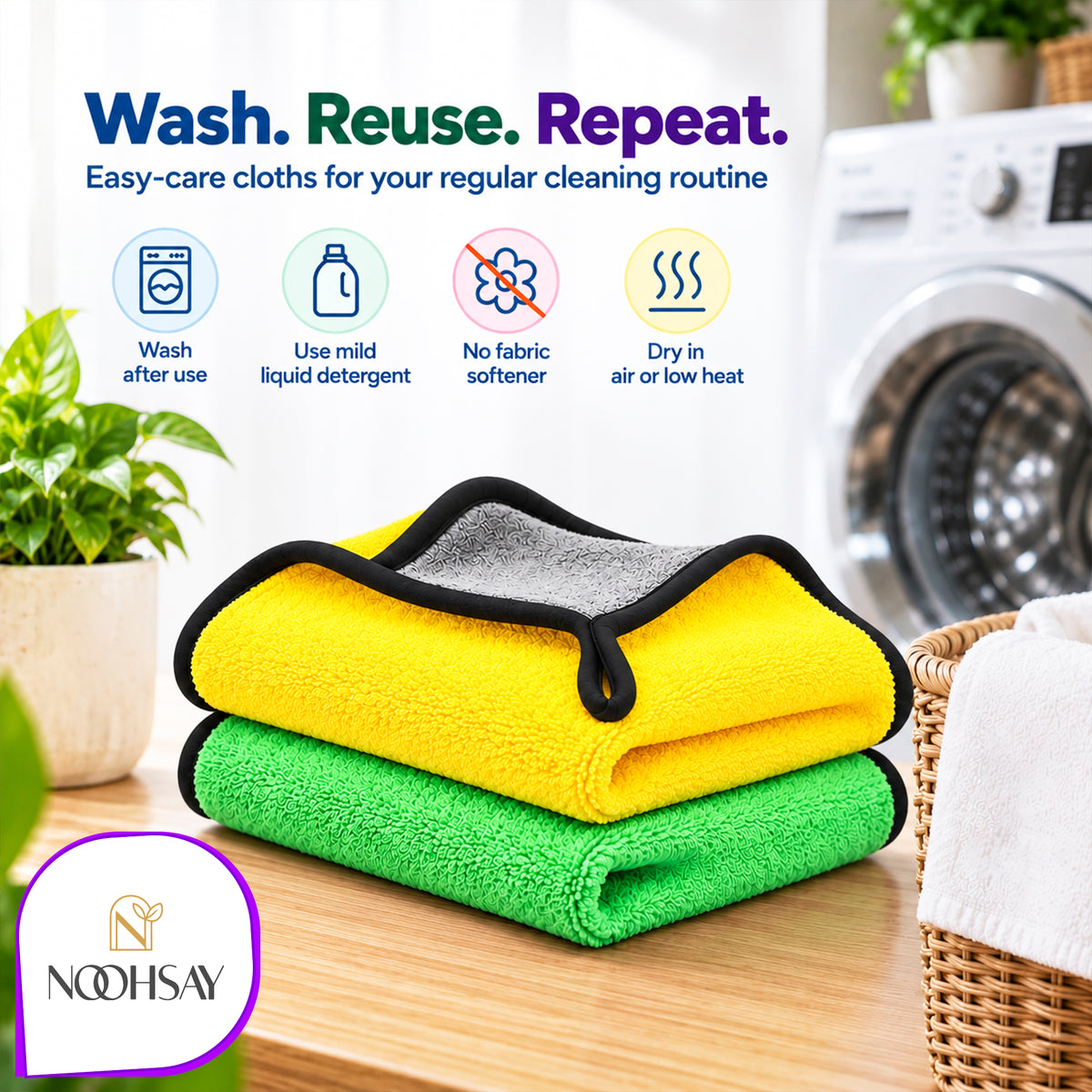 Dual-Sided Microfibre Car Cleaning Towel - 40 × 40 cm