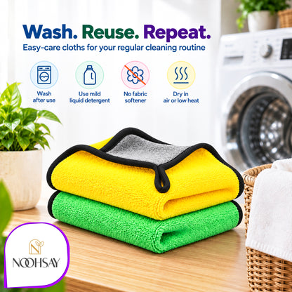Dual-Sided Microfibre Car Cleaning Towel - 40 × 40 cm