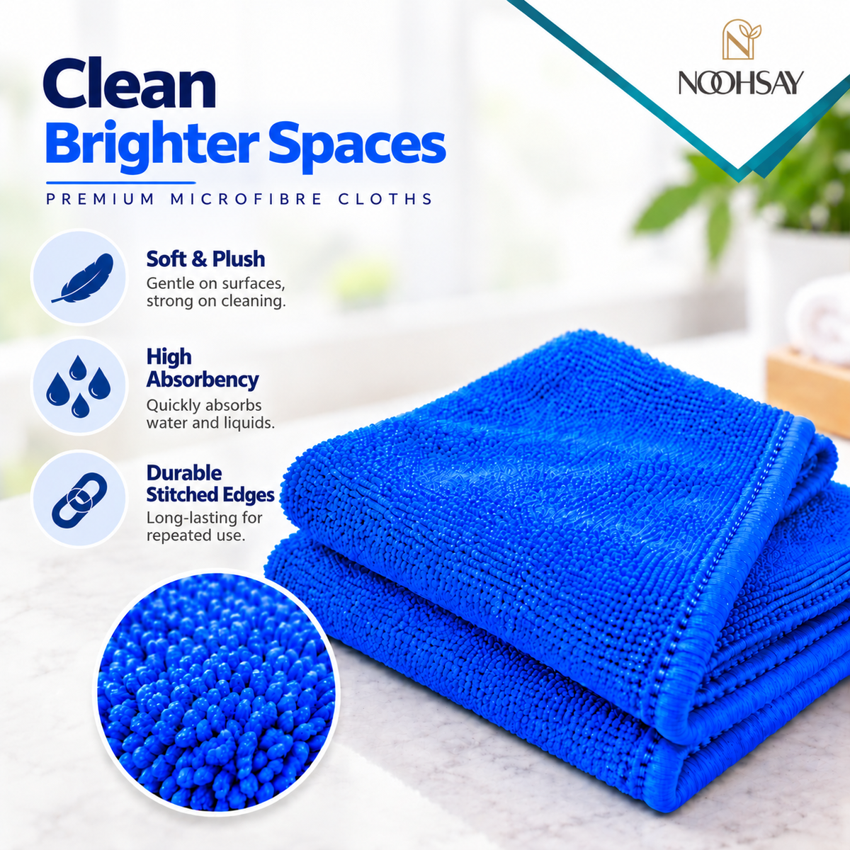 Loop-Cut Microfibre Cleaning Towels
