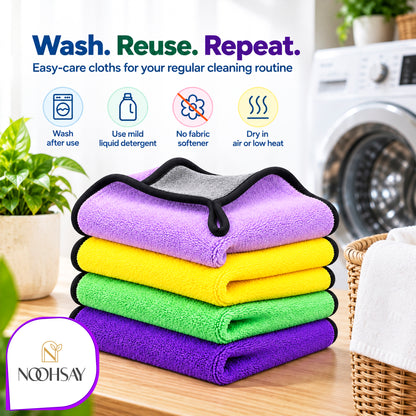 Dual-Sided Microfibre Car Cleaning Towel - 40 × 60 cm