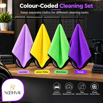 Dual-Sided Microfibre Car Cleaning Towel - 40 × 60 cm