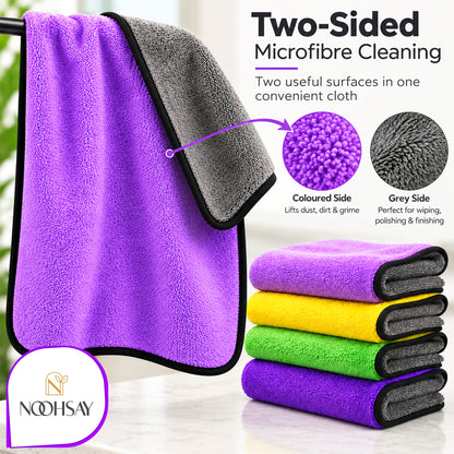 Dual-Sided Microfibre Car Cleaning Towel - 40 × 60 cm