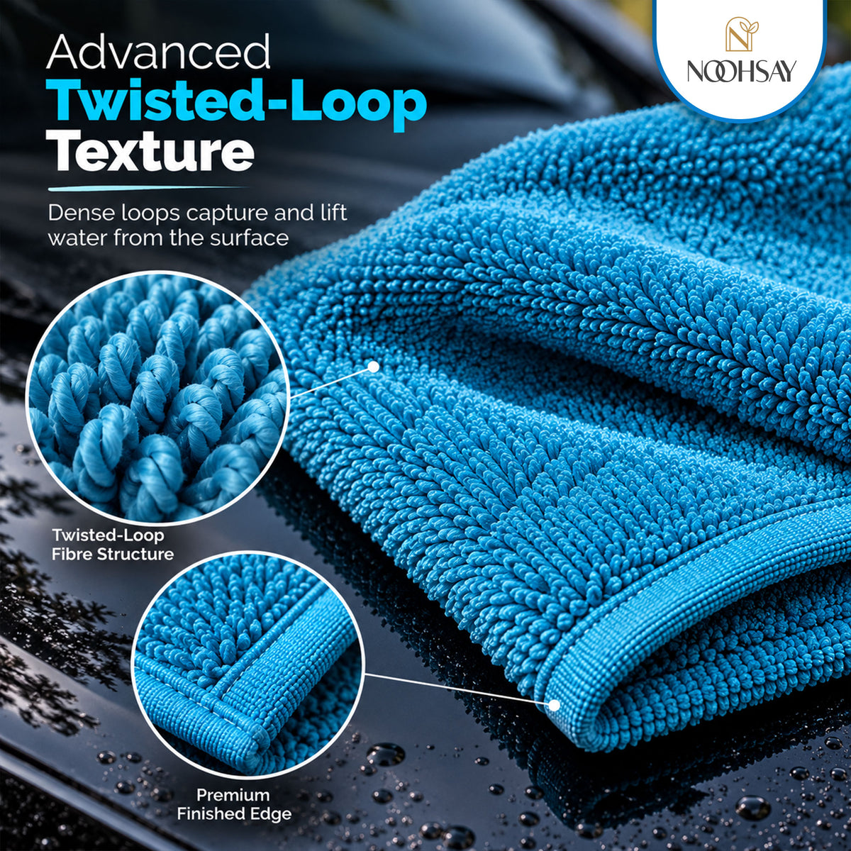 Twisted-Loop Car Drying Towel