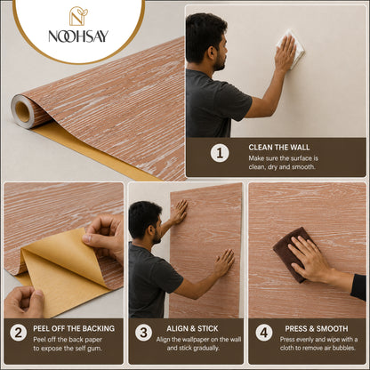 Light Oak Wood Grain Wallpaper, 45 cm x 10 m Roll