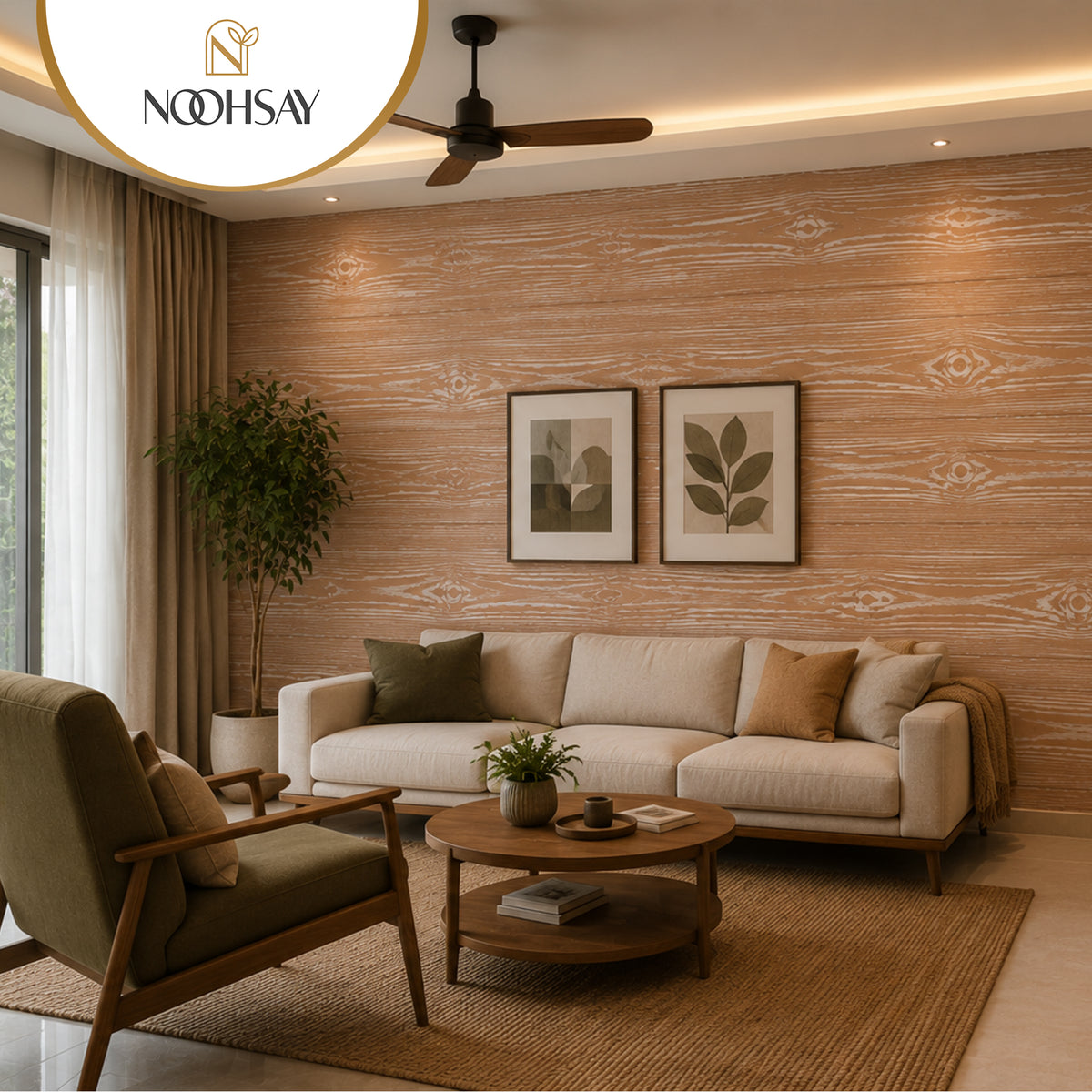 Light Oak Wood Grain Wallpaper, 45 cm x 10 m Roll